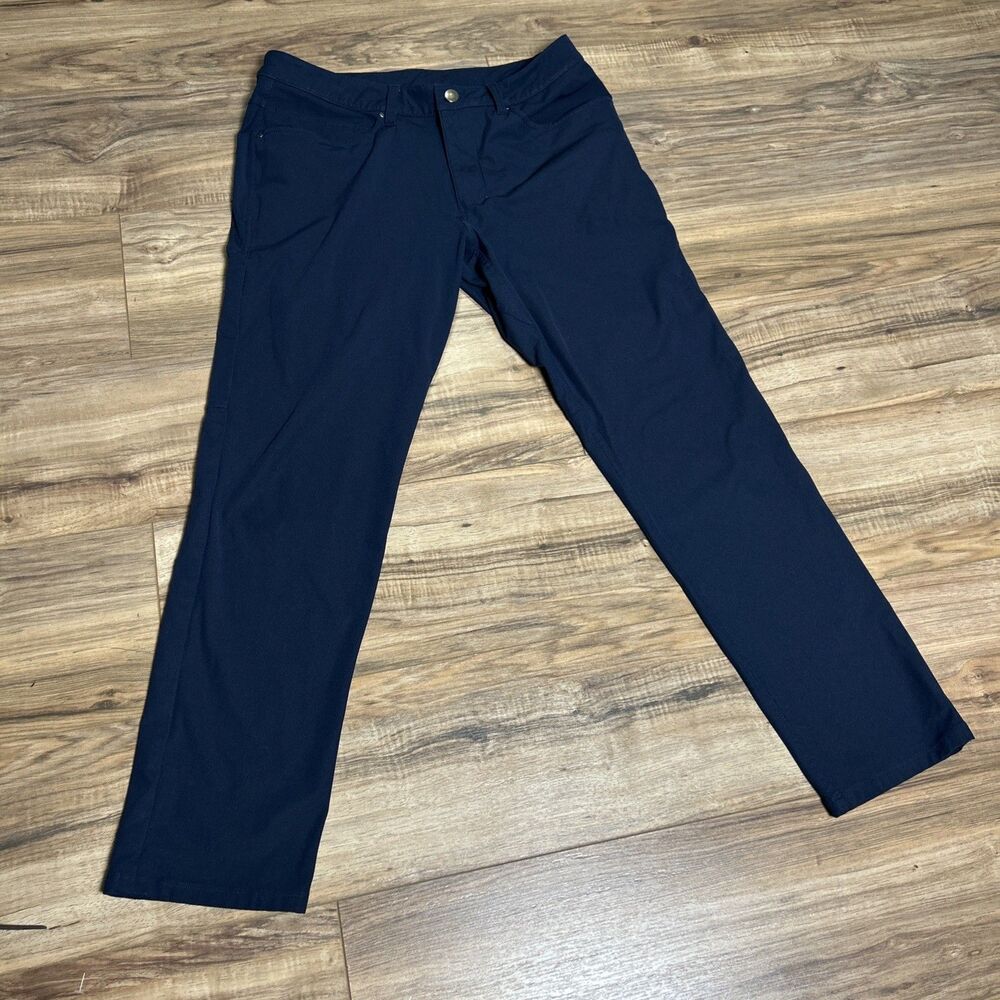 Lululemon Mens 32x28 Classic Fit Navy Blue ABC 5 Pocket Straight Stretch Pants
